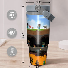 1pc 30ozStainless Steel Large Capacity Insulated Tumbler - 1pc Creative Fashionable Cup with Lid - Perfect Gift for Mom, Lover, Couple, Sister, Friend, Ideal for Home, Travel, Outdoor, Summer & Winter Use Camping outdoor