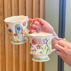 Vintage Floral Ceramic Mug | Aesthetic Coffee Cup for Cozy Living