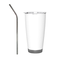 1pc Custom 20oz Stainless Steel Car Tumbler with Silver Rim - Insulated Tapered Travel Cup with Lid, No Minimum - Perfect Gift for Mom, Lover, Couple, Sister, Friend, Ideal for Driving, Commute, Home, Travel, Summer & Winter Use