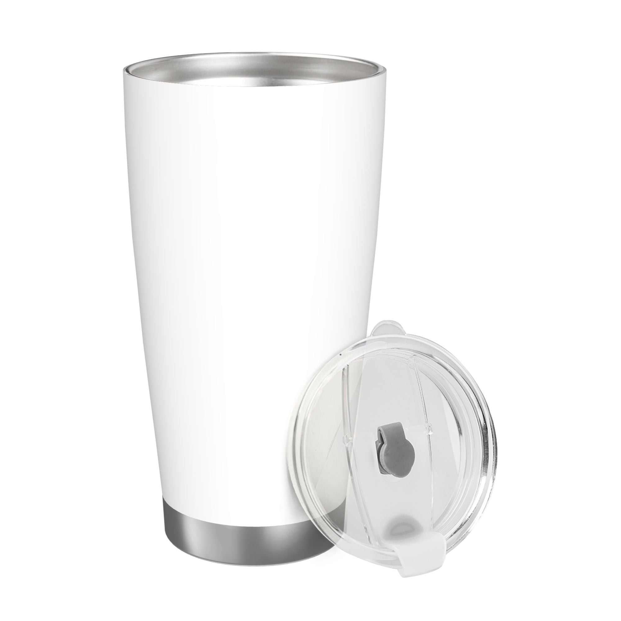 1pc Custom 20oz Stainless Steel Car Tumbler with Silver Rim - Insulated Tapered Travel Cup with Lid, No Minimum - Perfect Gift for Mom, Lover, Couple, Sister, Friend, Ideal for Driving, Commute, Home, Travel, Summer & Winter Use