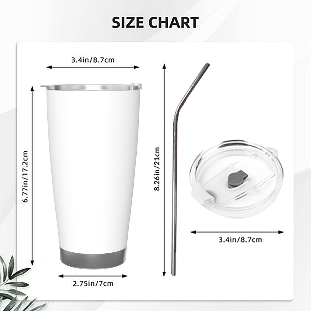 1pc Custom 20oz Stainless Steel Car Tumbler with Silver Rim - Insulated Tapered Travel Cup with Lid, No Minimum - Perfect Gift for Mom, Lover, Couple, Sister, Friend, Ideal for Driving, Commute, Home, Travel, Summer & Winter Use