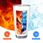 1pc Custom 20oz Stainless Steel Car Tumbler with Silver Rim - Insulated Tapered Travel Cup with Lid, No Minimum - Perfect Gift for Mom, Lover, Couple, Sister, Friend, Ideal for Driving, Commute, Home, Travel, Summer & Winter Use