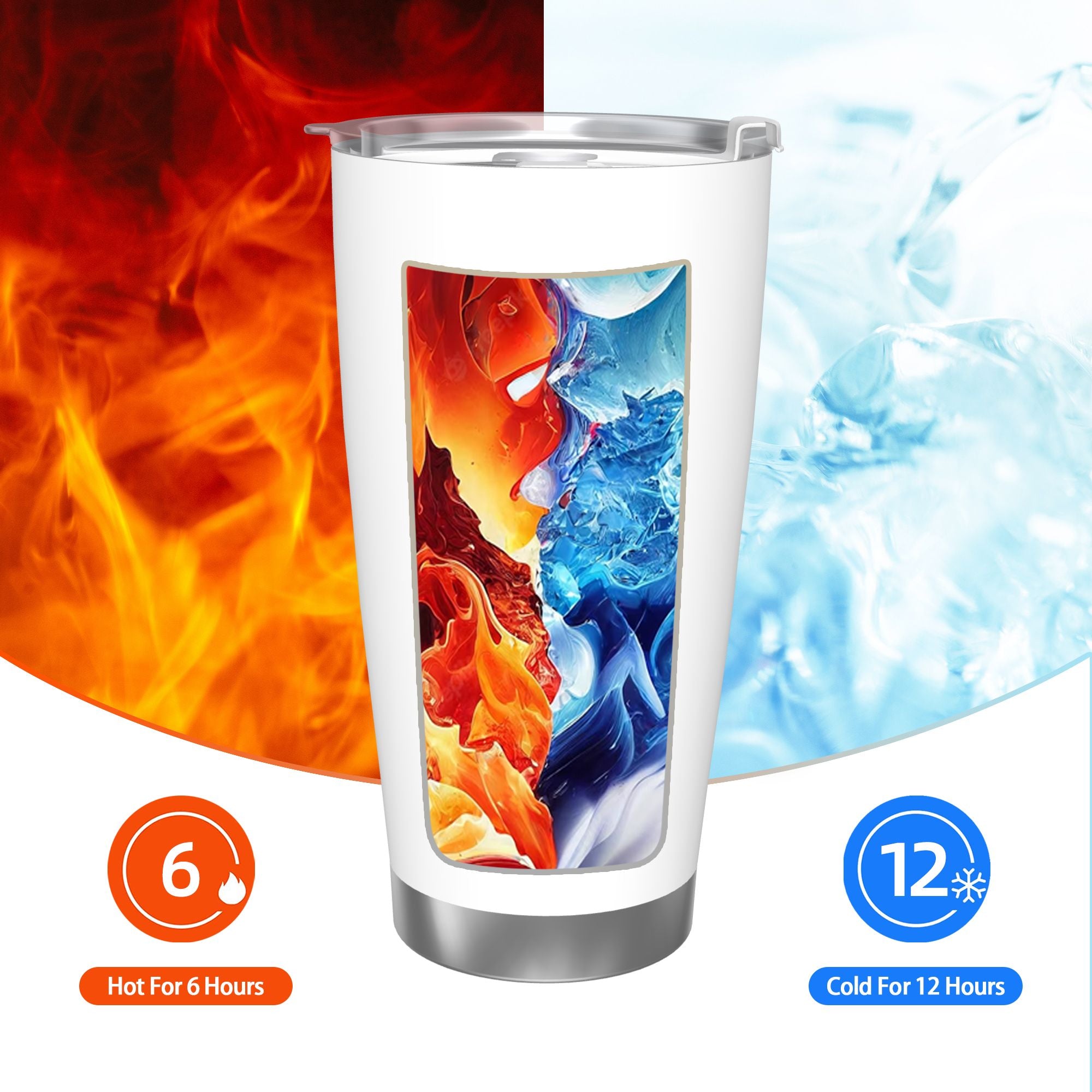 1pc Custom 20oz Stainless Steel Car Tumbler with Silver Rim - Insulated Tapered Travel Cup with Lid, No Minimum - Perfect Gift for Mom, Lover, Couple, Sister, Friend, Ideal for Driving, Commute, Home, Travel, Summer & Winter Use