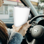 1pc Custom 20oz Stainless Steel Car Tumbler with Silver Rim - Insulated Tapered Travel Cup with Lid, No Minimum - Perfect Gift for Mom, Lover, Couple, Sister, Friend, Ideal for Driving, Commute, Home, Travel, Summer & Winter Use