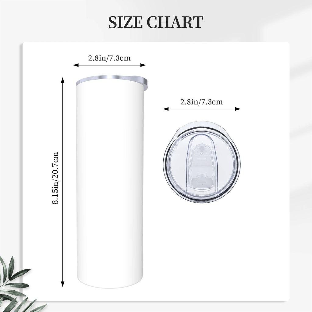 1pc Custom 20oz Stainless Steel Skinny Tumbler with Straw & Brush - Insulated Straight Travel Cup with Sliding Lid, No Minimum - Perfect Gift for Mom, Lover, Couple, Sister, Friend, Ideal for Car, Office, Home, Travel, Summer & Winter Use