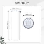 1pc Custom 20oz Stainless Steel Skinny Tumbler with Straw & Brush - Insulated Straight Travel Cup with Sliding Lid, No Minimum - Perfect Gift for Mom, Lover, Couple, Sister, Friend, Ideal for Car, Office, Home, Travel, Summer & Winter Use