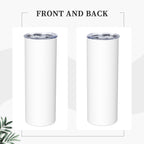 1pc Custom 20oz Stainless Steel Skinny Tumbler with Straw & Brush - Insulated Straight Travel Cup with Sliding Lid, No Minimum - Perfect Gift for Mom, Lover, Couple, Sister, Friend, Ideal for Car, Office, Home, Travel, Summer & Winter Use
