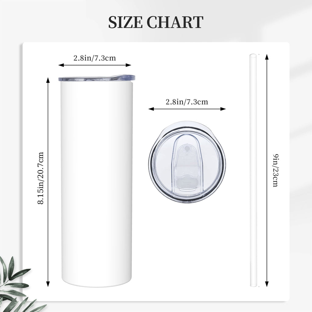 1pc Custom 20oz Stainless Steel Skinny Tumbler with Straw & Brush - Insulated Straight Travel Cup with Sliding Lid, No Minimum - Perfect Gift for Mom, Lover, Couple, Sister, Friend, Ideal for Car, Office, Home, Travel, Summer & Winter Use