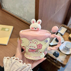 Piggy Cozy Ceramic Mug With Lid
