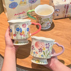 Vintage Floral Ceramic Mug | Aesthetic Coffee Cup for Cozy Living