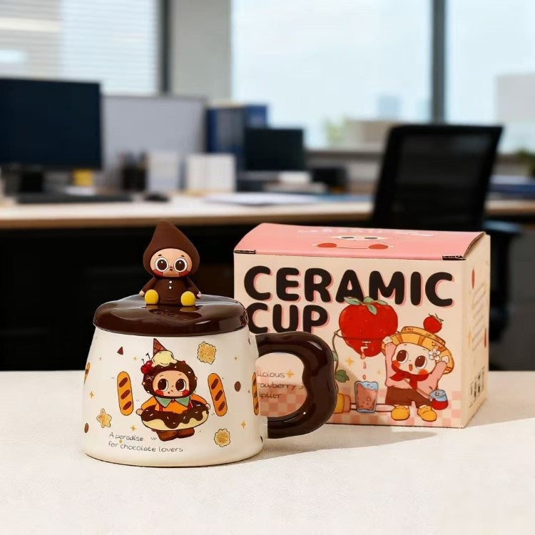 Pibo Bunny Ceramic Mug With Lid
