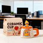 Pibo Bunny Ceramic Mug With Lid
