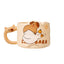 Cute Capybara Ceramic Mug with Animal Silhouette Handle | Aesthetic 300ml Wavy Coffee Cup & Water Glass for Office & Home