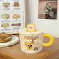 Cute Bread Ceramic Mug With Lid