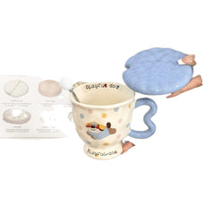 Bowknot Cat & Dog Pedestal Ceramic Mug