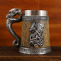 Mythical Dragon Medieval Tavern Beer Mug - Insulated Stainless Steel Tankard with Dragon Handle