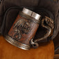 Mythical Dragon Medieval Tavern Beer Mug - Insulated Stainless Steel Tankard with Dragon Handle