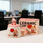 Pibo Bunny Ceramic Mug With Lid