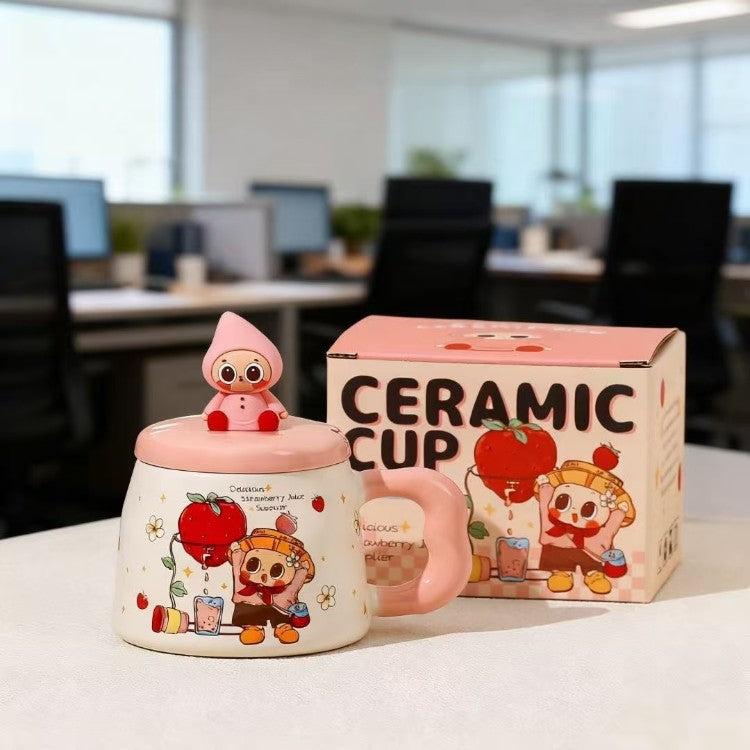Pibo Bunny Ceramic Mug With Lid