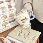 Bowknot Cat & Dog Pedestal Ceramic Mug