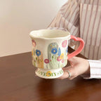 Vintage Floral Ceramic Mug | Aesthetic Coffee Cup for Cozy Living