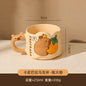 Cute Capybara Ceramic Mug with Animal Silhouette Handle | Aesthetic 300ml Wavy Coffee Cup & Water Glass for Office & Home
