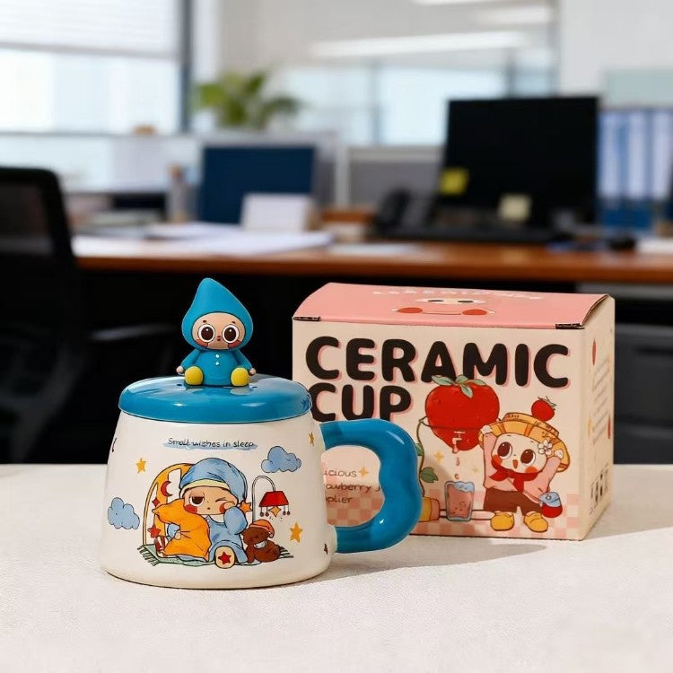 Pibo Bunny Ceramic Mug With Lid