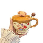 Piggy Cozy Ceramic Mug With Lid